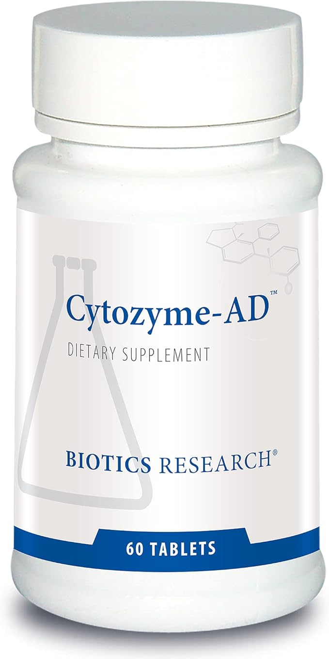 BIOTICS RESEARCH Cytozyme-AD - Adrenal Support Supplement Promotes HPA Axis Balance Healthy Stress Response and Calm Energy SOD and Catalase Antioxidant Enzymes Gluten and Dairy Free 60 Tablets