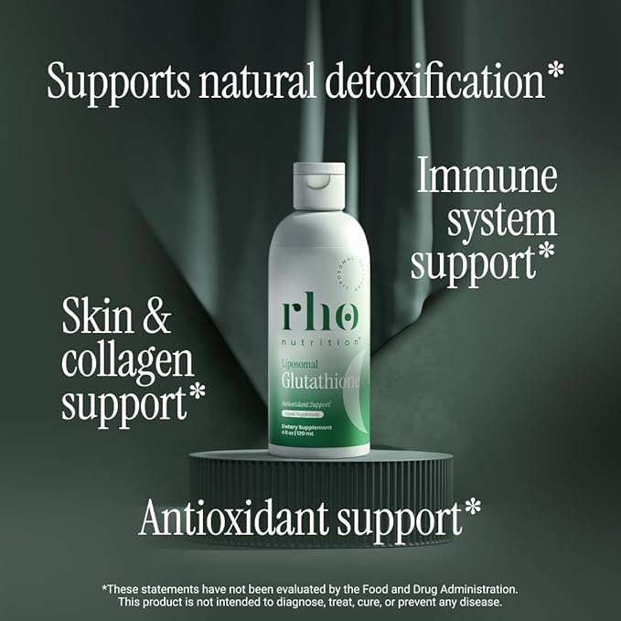 Rho Nutrition Liposomal Glutathione - Ultra High Absorption Liquid Glutathione Supplement - Supports Natural Detoxification Immune System Skin Health Mental Clarity &amp Overall Well-Being - 6-Pac