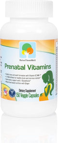 Raise Them Well Prenatal Multivitamin with Methylfolate K2 MK-7 Glutathione &amp Iron Physician Developed Non-GMO Supports Healthy Pregnancy Brain &amp Bone Development 150 Veggie Capsules