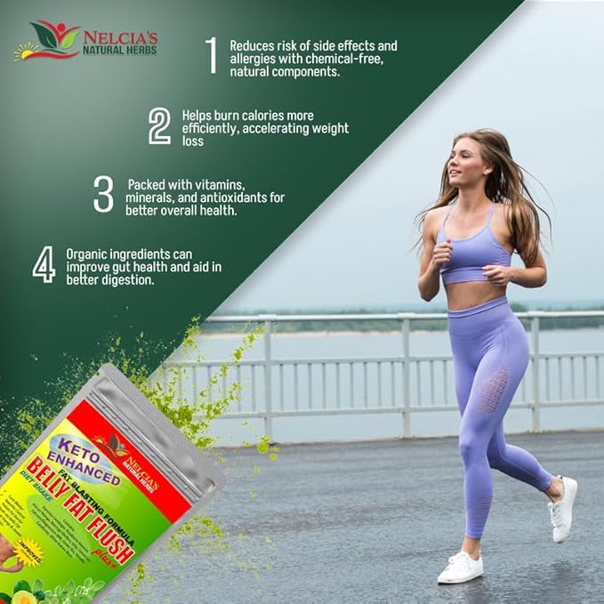 NELCIA'S NATURAL HERBS Belly Fat Burner for Men &amp Women | Probiotics &amp Appetite Suppressant for Weight Loss Supplement Powder| Metabolism Booster Raspberry Ketones Green Tea|16 oz 30 Servings