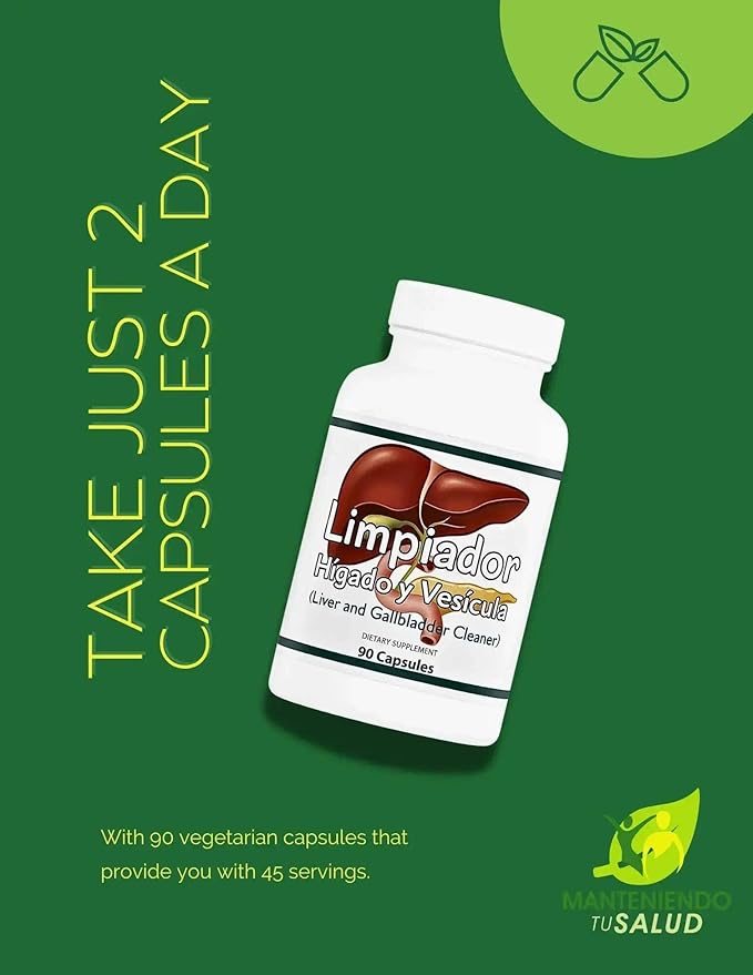 Limpiador Hígado y Vesícula Liver Support with Boldo Extract and Milk Thistle Extract 90 Vegetarian Capsules