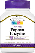 American Health 600 Count Papaya Enzyme Tablets and 21st Century 100 Count Tropical Papaya Enzyme Chewable Tablets Bundle