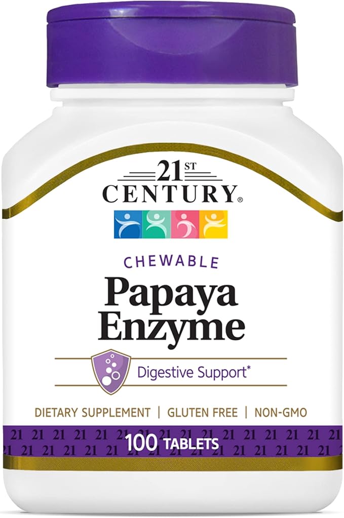 American Health 600 Count Papaya Enzyme Tablets and 21st Century 100 Count Tropical Papaya Enzyme Chewable Tablets Bundle