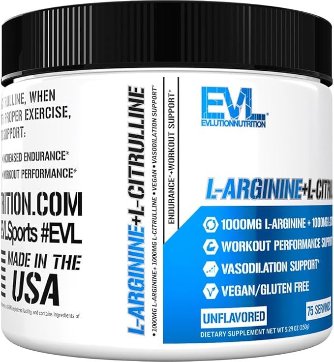 Evlution ENGN Shred Ultimate Pre Workout Powder (Cherry Lime 30 Servings) Plus L-Arginine and L-Citrulline Nitric Oxide Complex (Unflavored 75 Servings)