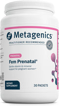 Metagenics Fem Prenatal - Prenatal Vitamin &amp Mineral Packs with Folate Choline Iron &amp Biotin - Supports Fetal &amp Brain Development - Non-GMO Gluten-Free Dairy-Free - cGMP Certified - 30