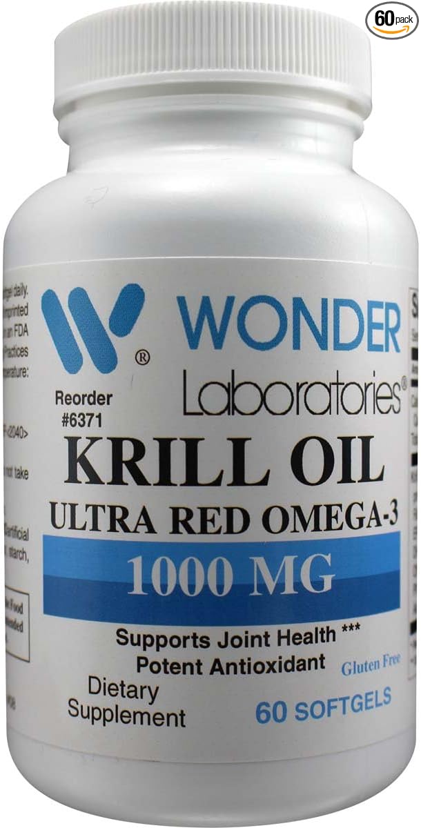 Krill Oil 1000mg with Omega-3 and Astaxanthin - 60 Softgels #6371