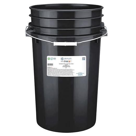 Lab Alley Activated Carbon (Charcoal) Powder Food Grade Kosher Coal Based Great for Water Filtration Detox Skin Care and DIY Uses (20 Pounds)