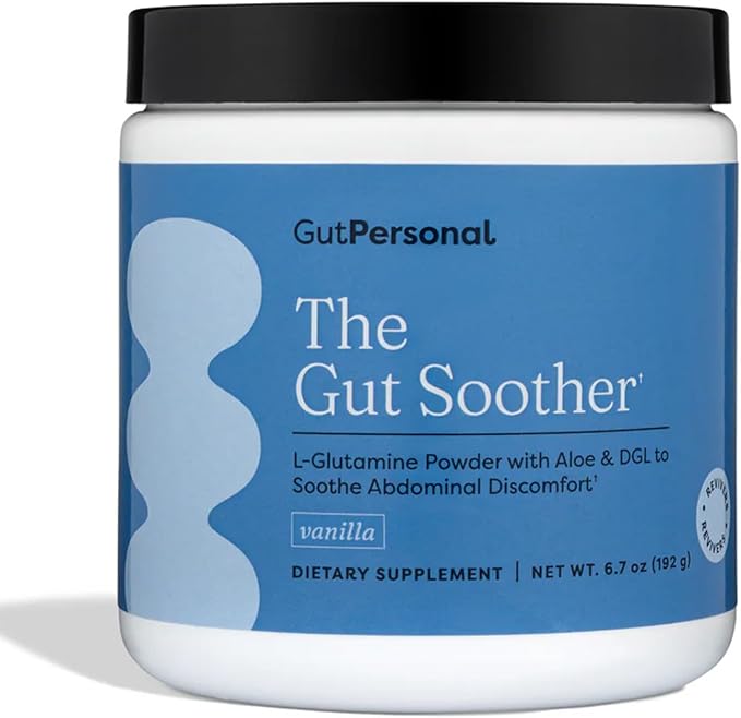 GutPersonal The Gut Soother L-Glutamine Powder Supplement: Restore Gut Lining Soothe Digestive Discomfort While Promoting Overall Gut Health 30 Servings (Vanilla)