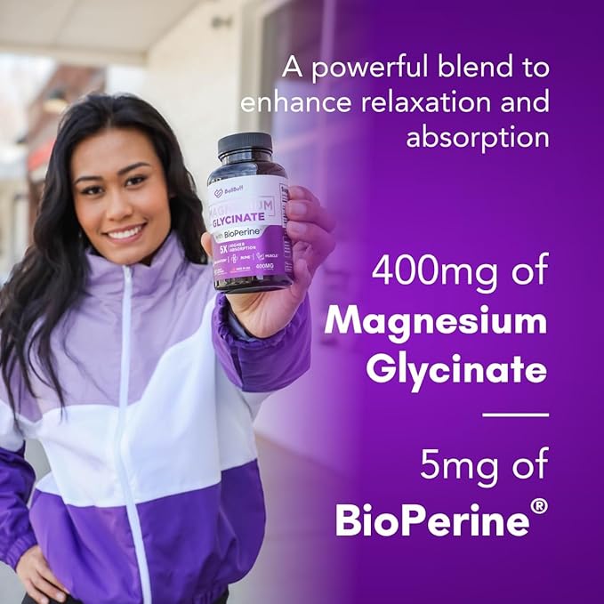 Pure Magnesium Glycinate 400mg - 5X Higher Absorption - Support Stress Relief Sleep Bone Health - 100% Chelated - Pure Magnesium Supplement for Women and Men- 90 Veggie Capsules