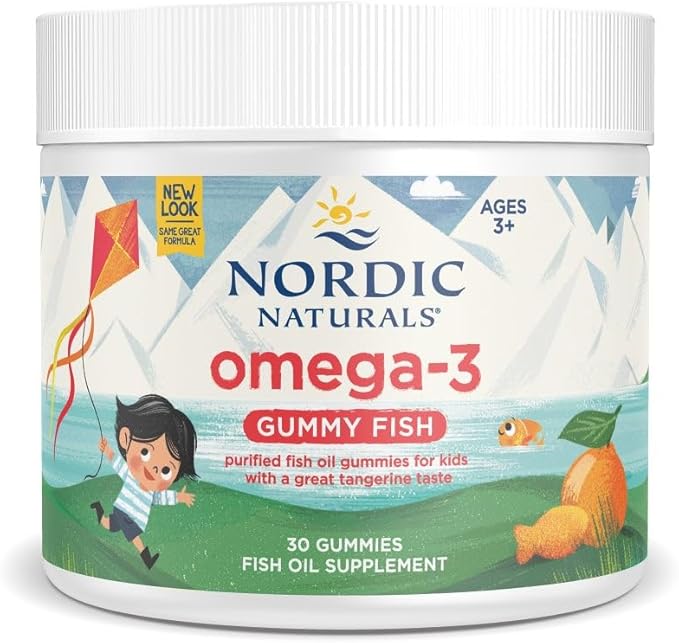 Nordic Naturals Nordic Omega-3 Gummy Fish Tangerine - 30 Gummy Fish - 124 mg Total Omega-3s with EPA &amp DHA - Non-GMO - 30 Servings