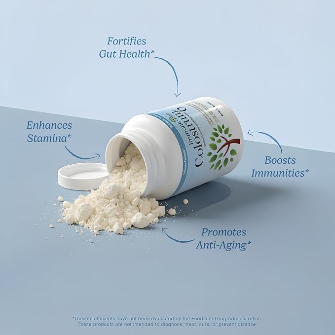 100% Pure Bovine Colostrum Powder (Grass-Fed) | High IgG for Immune Support &amp Gut Health | Anti-Aging | Colostrum Supplement for Adults &amp Kids | 2.2lb | 661 Servings