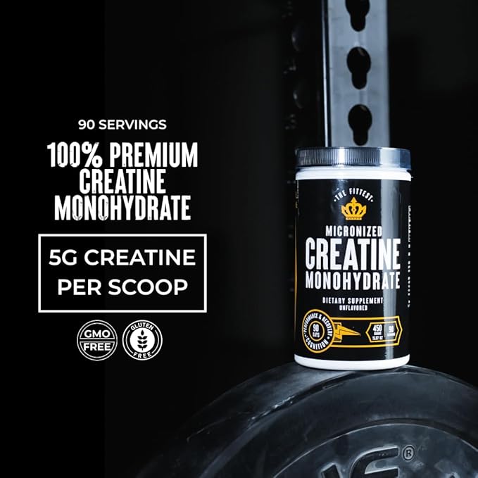 The Fittest Creatine Monohydrate Powder – Unflavored Pure 100% Micronized Creatine Monohydrate – Muscle Strength Focus Power &amp Recovery Support