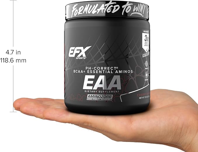 EFX Sports Training Ground EAA | Essential Amino Acids Supplement | Energy &amp Protein Synthesis | Pre Intra or Post Workout | 30 Servings (Cherry Bomb)