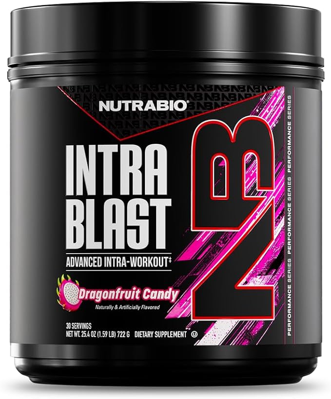 NutraBio Intra Blast Bcaa Powder Amino Acid Supplement Electrolyte &amp Hydration Blend Intra Pre Workout &amp Muscle Recovery 20g Eaa Amino Acids Powder 5g Glutamine- Dragonfruit Candy 30 Ser