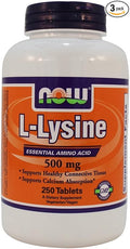 NOW Foods: Lysine Essential Amino Acid 500mg 250 tabs (3 Pack)