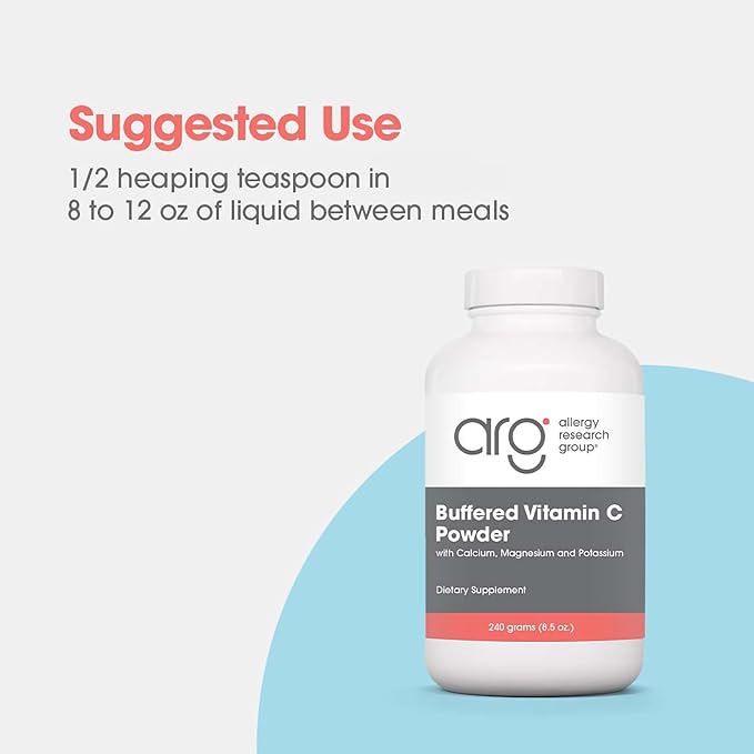 Allergy Research Group - Buffered Vitamin C Powder - Antioxidant Immune Calcium/Mag/K - 240 g (8.5 oz)