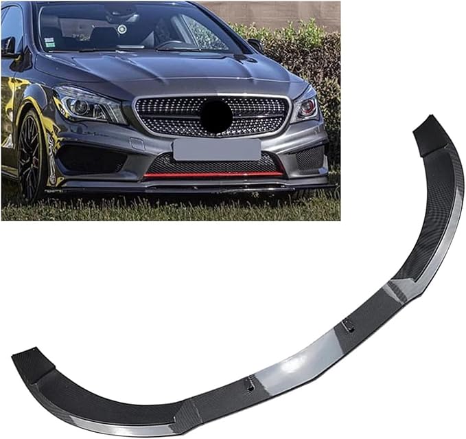 Car Front Bumper Lip Compatible for Mercedes Benz CLA Class C117 CLA200 260 CLA45 AMG 2013-2015 ABS Spoiler Splitter Body Kits Diffuser(Color:Carbon Fiber)