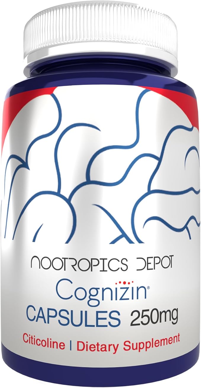 Nootropics Depot Cognizin Citicoline Capsules | 60 Count | Choline Supplement | Brain Health Supplement | Regulates Memory and Cognitive Function | Supports Attention Focus and Recall
