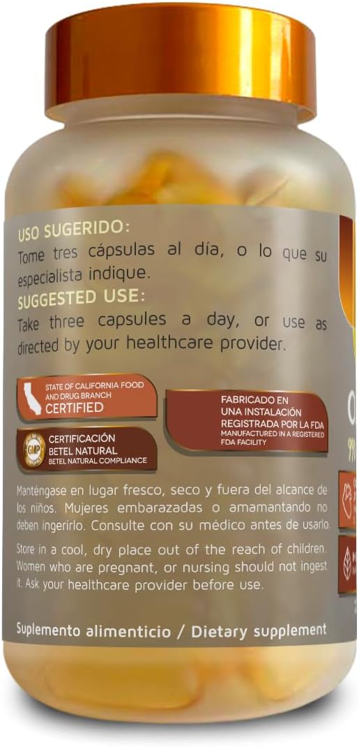 Betel Natural Premium Omega 3 Fish Oil EPA/DHA Aceite de Pescado - 90 Softgels