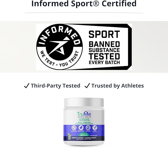 TruMe Informed Sport Certified BCAA EAA - Mojito - Banned Substance Tested Amino Acids | Electrolyte Hydration Recovery | 30 Servings