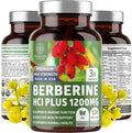 Berberine HCl Supplement 1200mg Pure Berberis Aristata Capsules to Support Metabolic Health Digestive Wellness and Cellular Antioxidant Support Non-GMO Vegetarian 120 Capsules 2-Month Supply