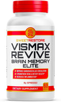 (1 Pack) Vismax Revive Official Vismax Revive Brain &amp Memory Support Supplement Pills with Premium Ingredients All Natural Advanced Formula for Healthy Circulation &amp Overall Wellness (60 Cap