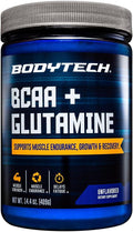 BodyTech BCAA + Glutamine Powder with Vitamin C L Glutamine &amp More Essential Pre Workout or Post Workout Amino Acids for Men &amp Women Unflavored 14.4 Oz 59 Servings