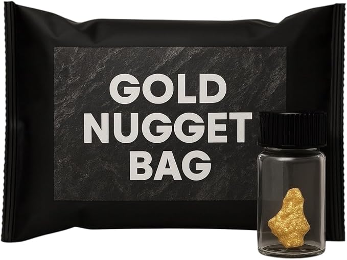 1-Pack Gold Paydirt Gold Nugget Treasure Bag Gold Rich Bag – Highly Concentrated Ultra-Rich Panning Pay Dirt for at Home Panning DIY Lovers – Contains Flakes Gold Nugget Possibly Gemstones