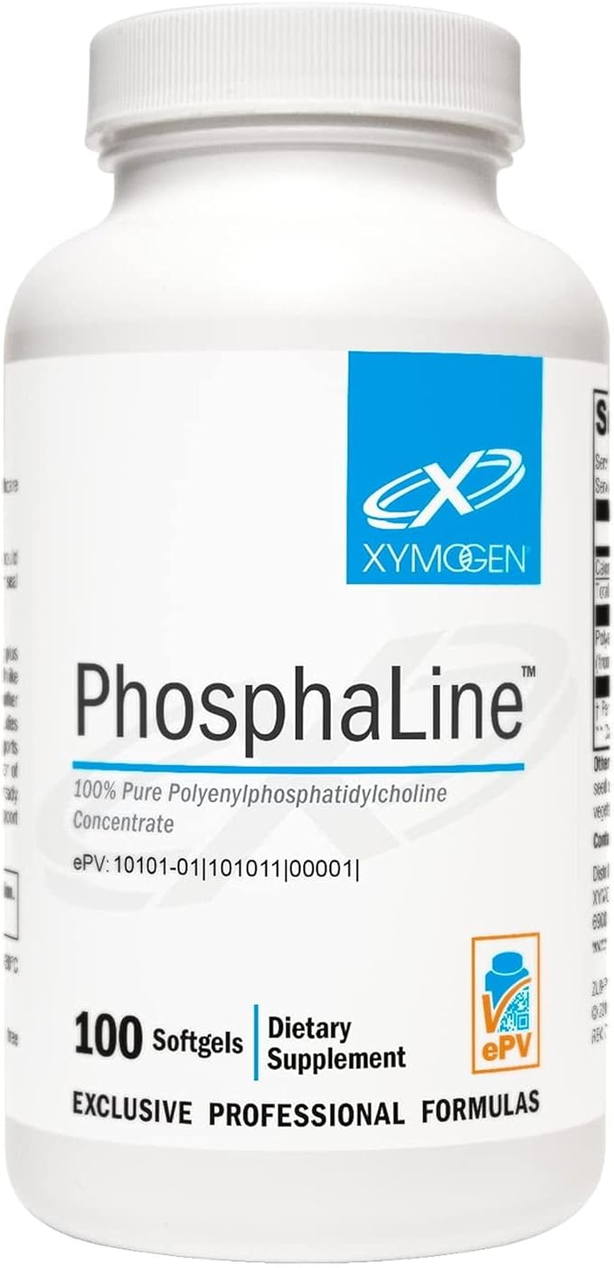 XYMOGEN PhosphaLine - Polyenylphosphatidylcholine Supplement for Liver &amp Cardiovascular Health Support* - Phosphatidylcholine - Gluten-Free - 100 Softgels