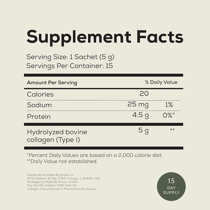 Ancient + Brave True Collagen &amp True Creatine Packets - Premium Collagen Peptides + Advanced Creatine Formula Sachets (15 of Each) - Supports Skin Hair Joints Strength &amp Recovery⁺ - 5g x 30