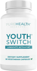 PUREHEALTH RESEARCH Youth Switch - Anti Aging Supplement for Women &amp Men - Longevity Mix for Healthy Aging - with Ashwagandha Cat's Claw Extract Astragalus Root L-Lysine HCL &amp More - 60 Cap