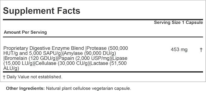 ANDREW LESSMAN Digest Assure 180 Capsules - Comprehensive Blend of Powerful Natural Enzymes to Support and Enhance Digestive Health Vegetarian-Sourced Enzymes Small Easy to Swallow Capsules