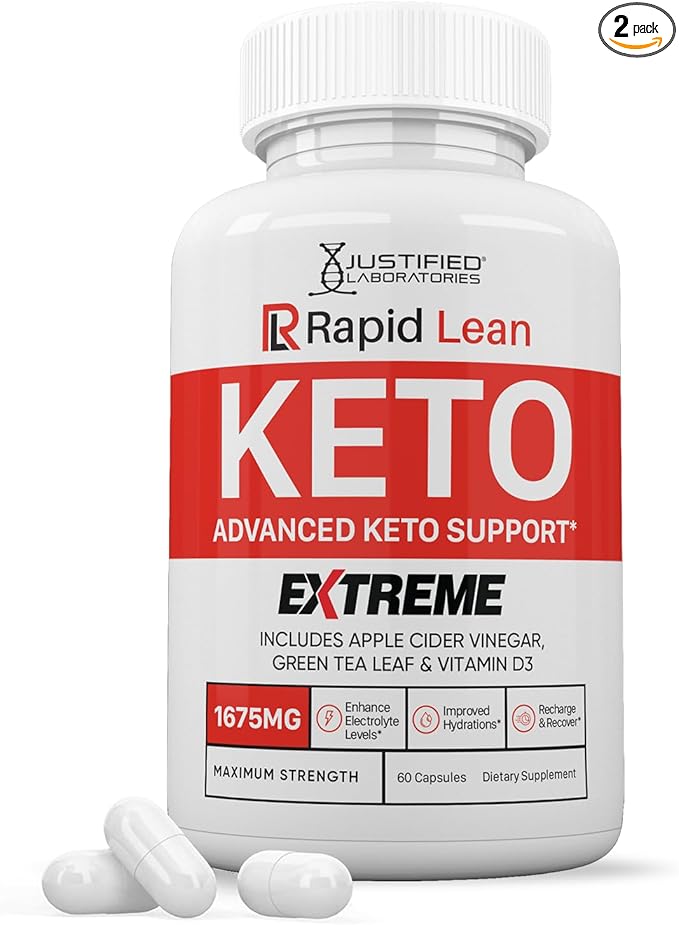 (2 Pack) Rapid Lean Keto ACV Extreme Pills 1675MG Keto Support Blend Capsule Alternative to Keto ACV Formulated with Apple Cider Vinegar Extra Virgin Olive Oil Powder Green Tea Leaf 120 Capsules