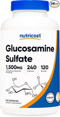 Nutricost Glucosamine Sulfate 750mg 240 Capsules (2 Bottles) (1500mg Per Serving)