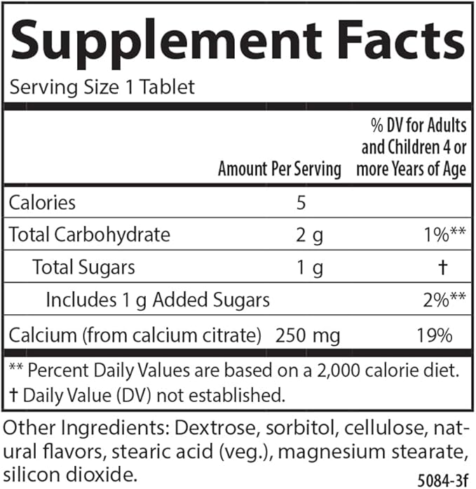 Carlson - Kid's Chewable Calcium 250 mg Highly Absorbable Bone &amp Teeth Support Optimal Wellness Natural Vanilla Flavor 120 Tablets