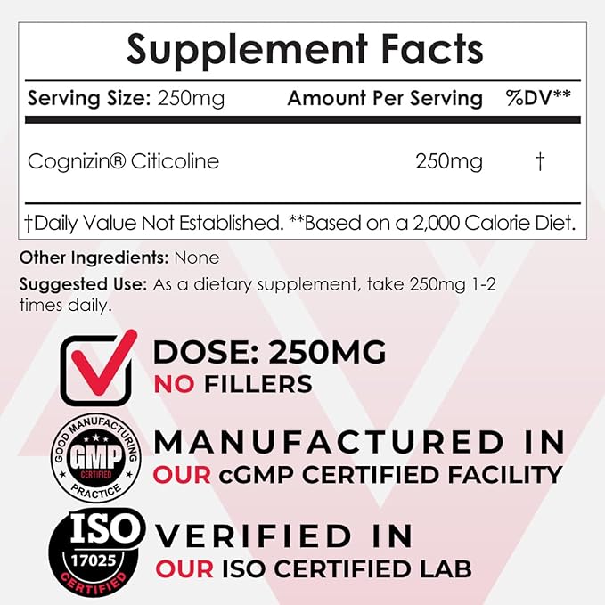 Nootropics Depot Cognizin Citicoline Powder | 60 Grams | Choline Supplement | Brain Health Supplement | Supports Memory and Cognitive Function | Supports Attention Focus and Recall