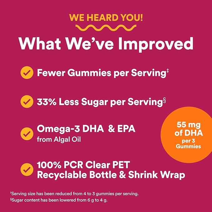 SmartyPants Multivitamin Gummy for Women 50 and Over Omega 3 (DHA/EPA) Methylfolate CoQ10 Vitamin D3 C Vitamin B12 B6 A K Biotin Gluten Free 90 Count (30 Day Supply)