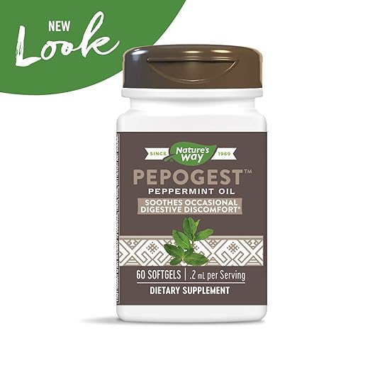 Nature's Way Pepogest Enteric-Coated Peppermint Oil Gastrointestinal Comfort 60 Count (Pack of 2)