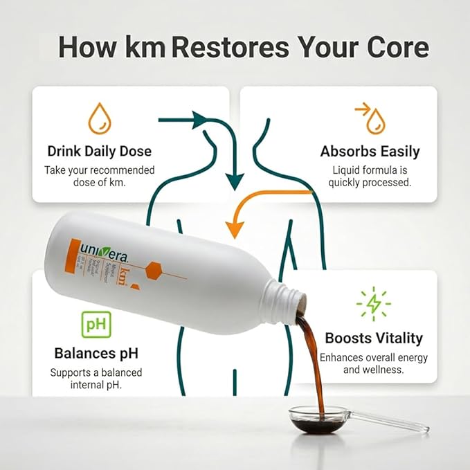 Univera km Liquid Potassium Supplement pH Balance Digestion Support Mineral Supplements with Magnesium Original Karl Jurak Formula 32 fl oz (30-Day Supply)