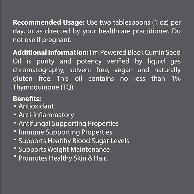 Premium Black Seed Oil - Cold Pressed Nigella Sativa Aids in Digestive Health Immune Support Brain Function Skin Care Gluten Free Non GMO (16 oz)