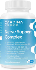 Magnesium Glycinate Supplements with Benfotiamine Vitamin B6 B12 D3-60 Capsules - Non-GMO Nerve Support Calf Leg Cramp Pills - Vegan Gluten Free Magnesium Supplement for Women and Men