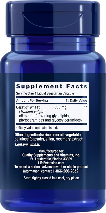 Life Extension Skin Restoring Ceramides 30 Liquid Vegetarian Capsules (Pack of 2)