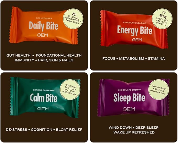 GEM Sample Pack: Functional Real-Food Bites formulated for Your Daily Needs