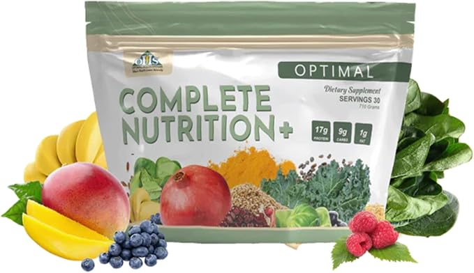 Optimal Health Systems Optimal Complete Nutrition Plus | Phytonutrient Rich Fruits &amp Vegetables | Naturally Occuring Plant Enzymes | 710 Grams | 30 Servings