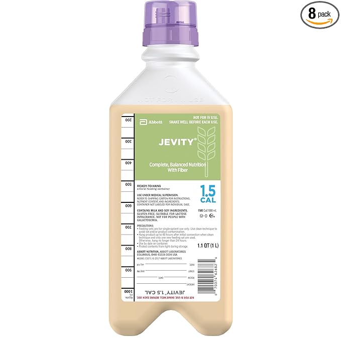 Jevity 1.5 Cal Nutrition 1000mL RTH w/Fiber &amp Connector Cap 8/Cs