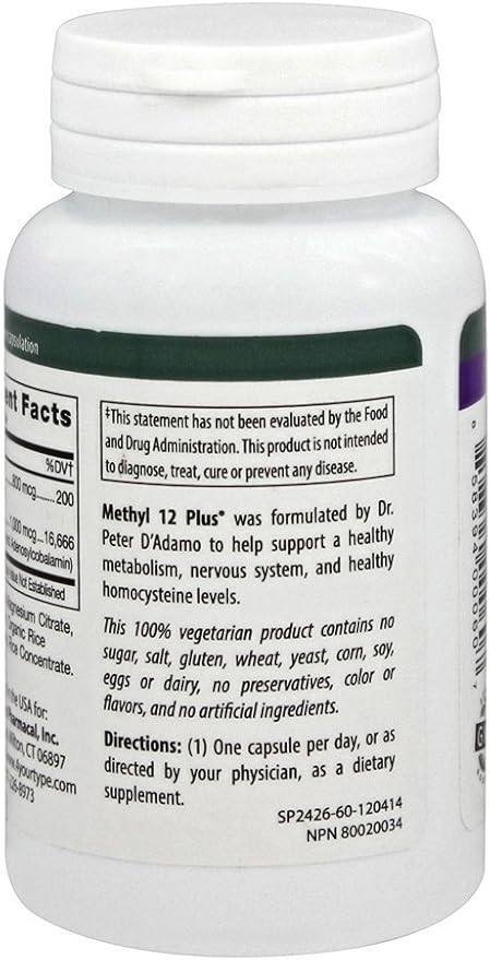 D'Adamo Personalized Nutrition Methyl 12 Plus 60 Count