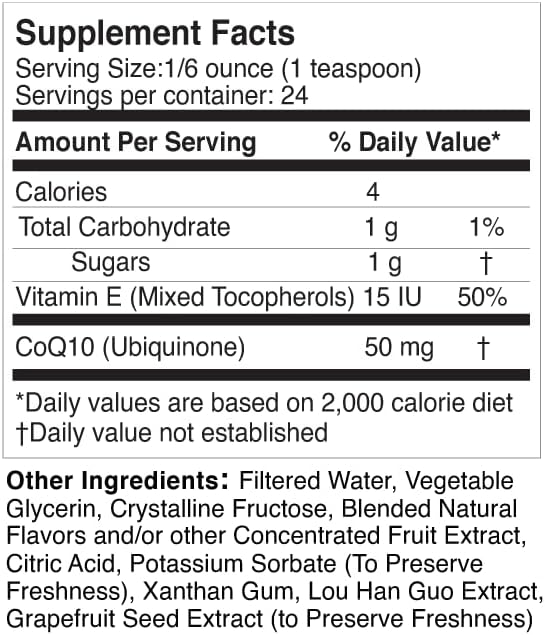 Life Solutions Liquid CoQ10 – High Absorption Coenzyme Q10 Supplement for Energy Heart Health &amp Antioxidant Support – 50 mg per Serving 4 oz Bottle