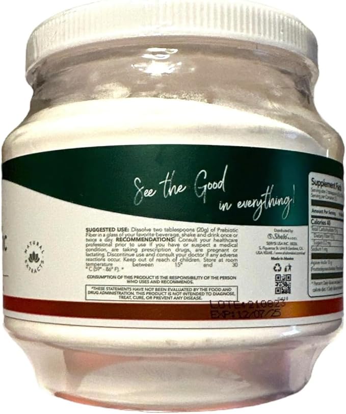 Generic Shelo Nabel Prebiotic Fiber Blue Agave Inulin Powdered Premix 17.63 oz White