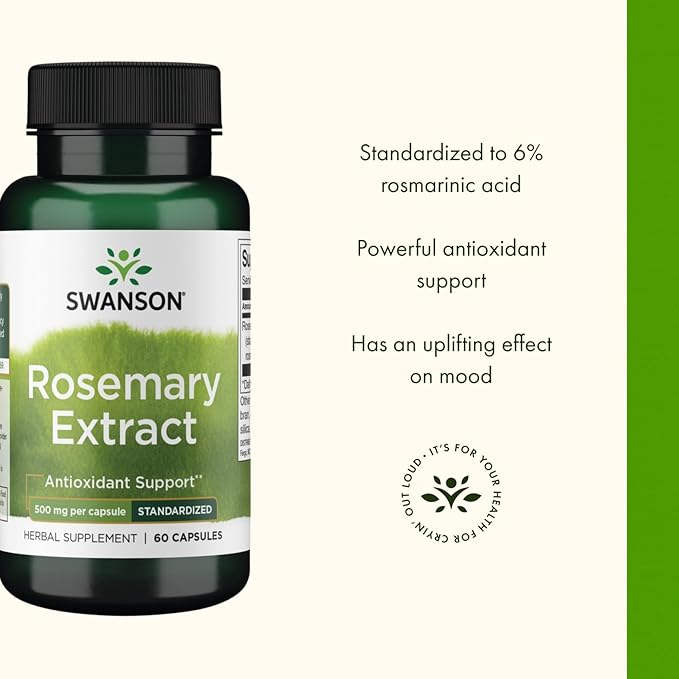 Swanson Rosemary Extract - Standardized 500 mg 60 Caps (2 Pack)