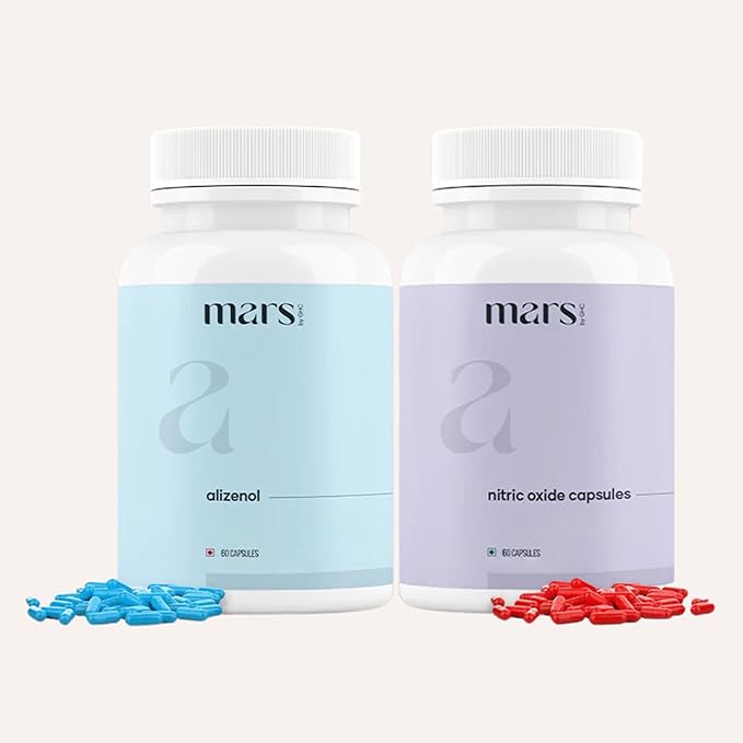 mars by GHC Muscle Max Combo | Alizenol &amp Nitric Oxide Capsules | Strength &amp Wellness Support | Pack of 1 | 120 Capsules